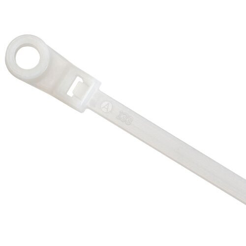 Cable Ties 8" Natural with Mounting Head 100 Pcs. USA
