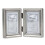 Lawrence Frames Antique Pewter Hinged Double 2x3 Picture Frame - Beaded Edge Design 1