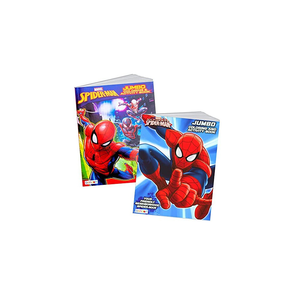 Spider-man Coloring & Activity Book Set (2 Books ~ 96 pgs each) by Marvel Comics