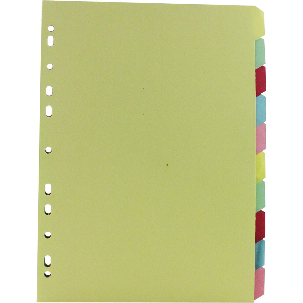 Rexel Manilla A4 Dividers 10 Part - Assorted Colours