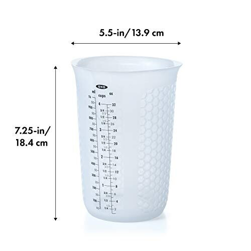 OXO OXO Good Grips 4-Cup Σιλικόνης Μετρητική Κούπα με Σχέδιο που Μένει Κρύο 1