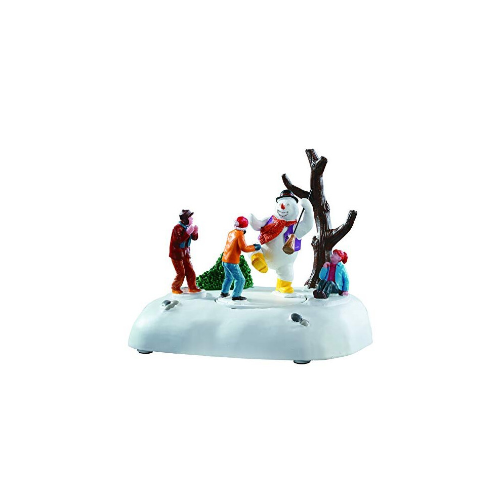 Lemax 94529 Frosty Frolic,New 2019 Vail Village Collection, Polyresin Table Accent,Moving Snowman & Figures,Xm