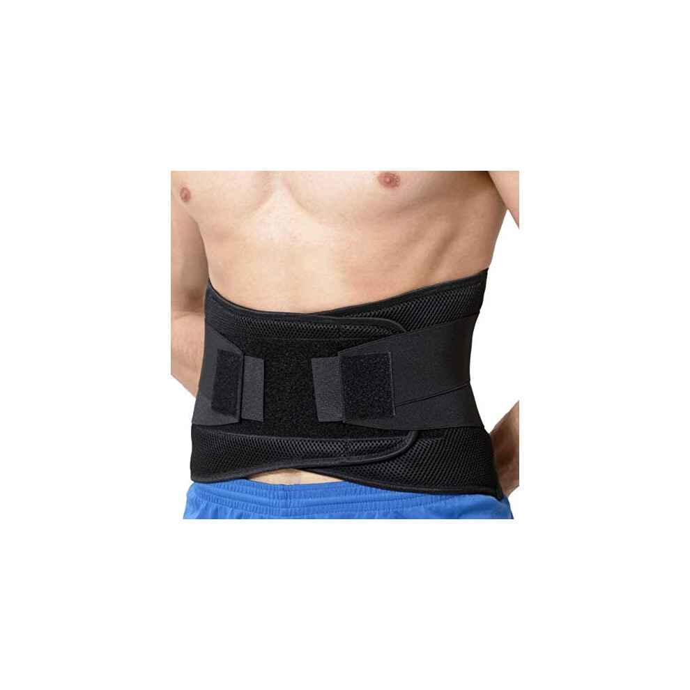 Neotech Care Adjustable Compression Back Brace Lumbar Support Belt, Black, Size Xxxl