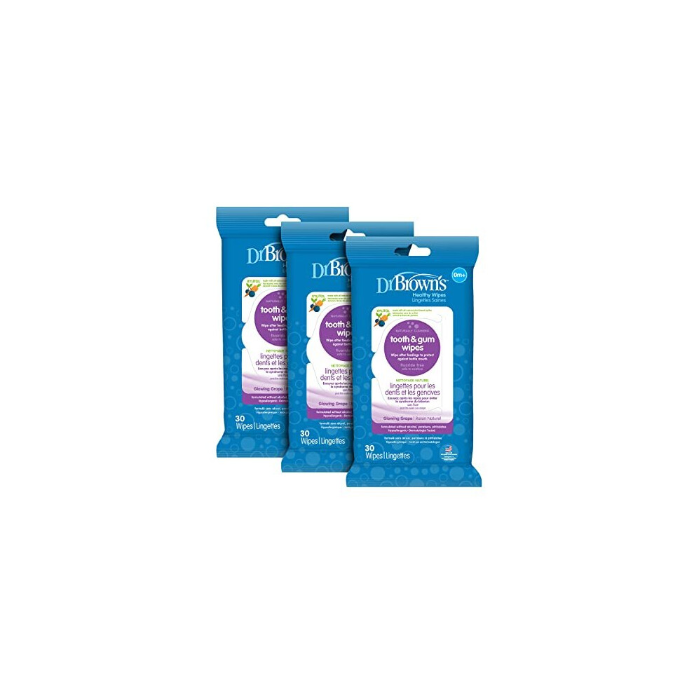 Dr. Browns Tooth And Gum Wipes, 30 Count, 3-Pack