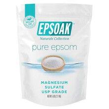 Epsoak Sal de Epsom 5 lb Saco Reutilizável, Sulfato de Magnésio USP, Sem Fragrância, Fabricado nos EUA