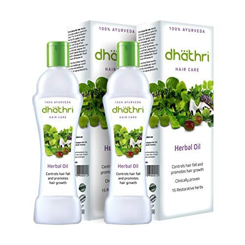 Dhathri Aceite de Hierbas para el Cuidado del Cabello - 100 ml (Pack de 2)