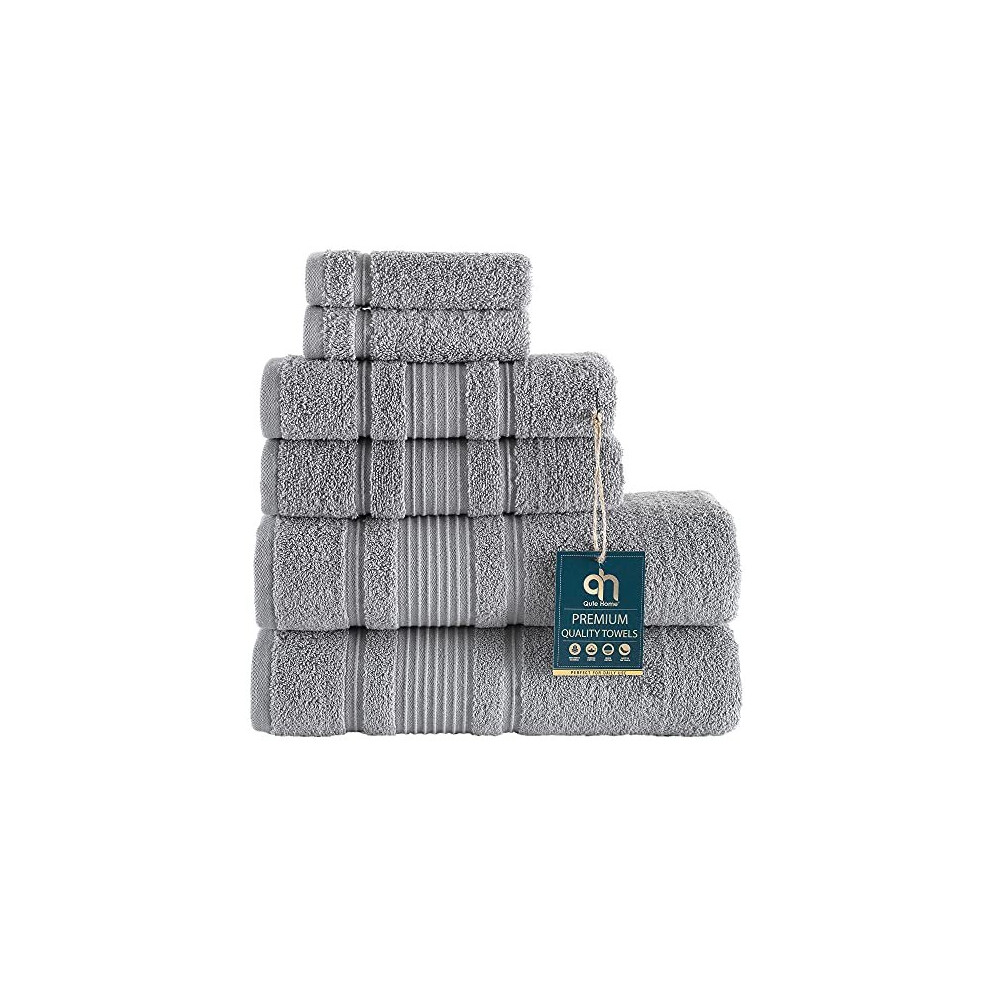 Ensemble de serviettes de bain Qute Home 6 pi   ces 100 % coton turc Serviettes de bain de qualit    sup   rieure Serviettes de bain turques douces et
