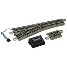 Bachmann Trains - Snap-Fit E-Z TRACK #4 WEICHE - RECHTS (1/Karte) - NICKEL SILBER Schiene mit grauem Gleisbett - HO Maßstab