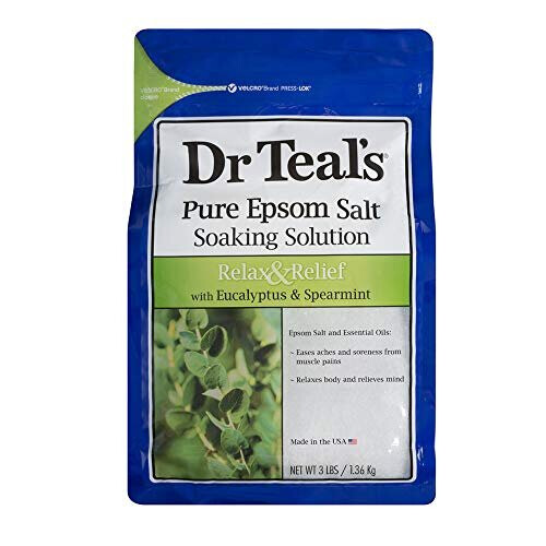 Dr. Teals Epsom Salt Soaking Solution with Eucalyptus Spearmint, 48 Ounce
