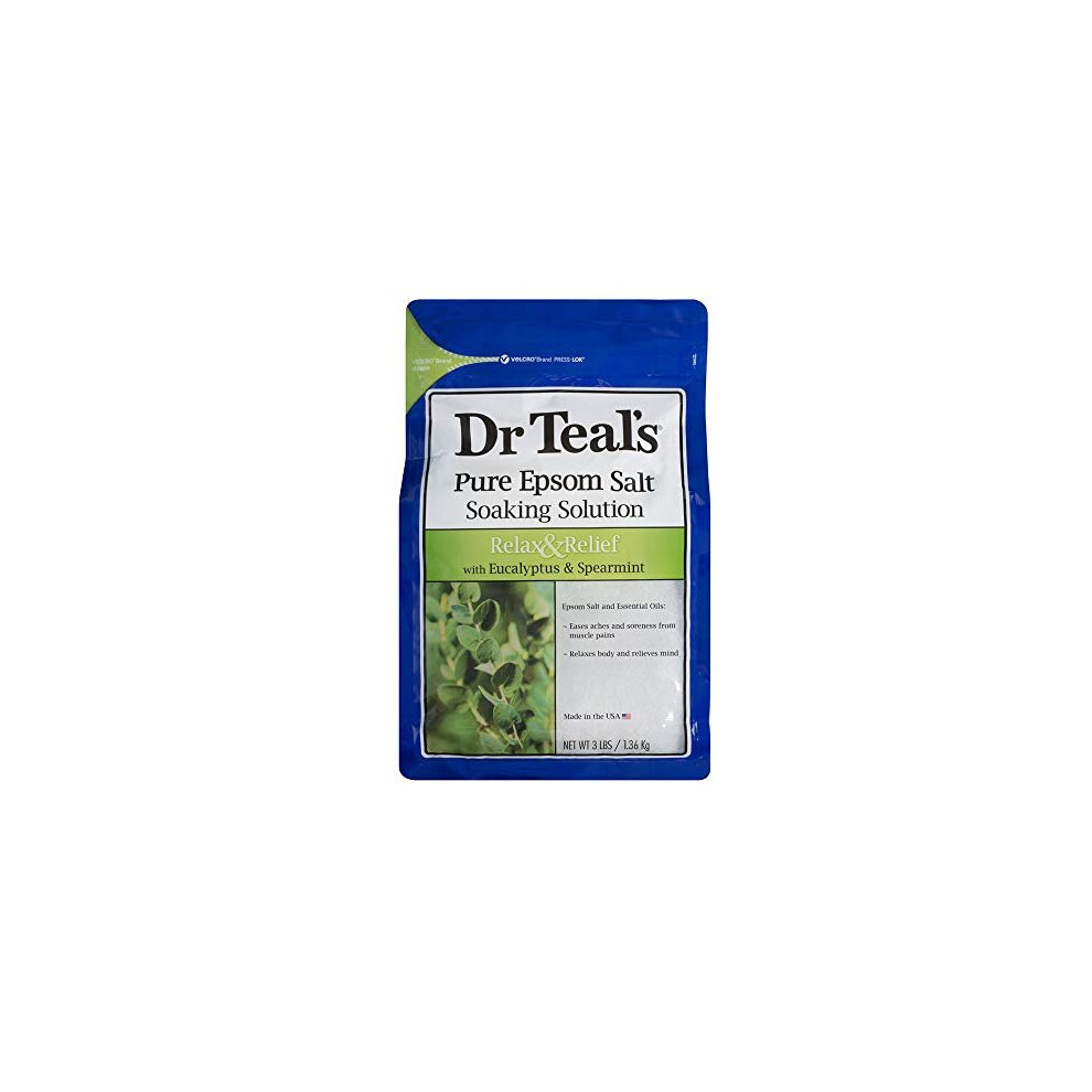 Dr. Teals Epsom Salt Soaking Solution with Eucalyptus Spearmint, 48 Ounce