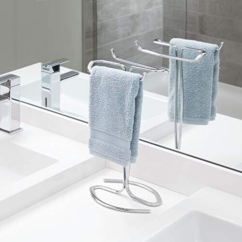 iDesign Axis Metal Hand Towel Holder for Master Bathroom Vanities ...