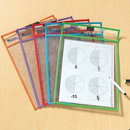 Learning Resources Learning Resources Τσέπες για Γράψιμο και Σβήσιμο, 5 Χρωματιστές Τσέπες, Ηλικίες 3+ 1