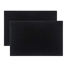 Tebery Zwarte Mat 18"" x 12"""" - 45,7 x 30,5 cm Rubberen Bar Service Spill Mat (2 stuks)