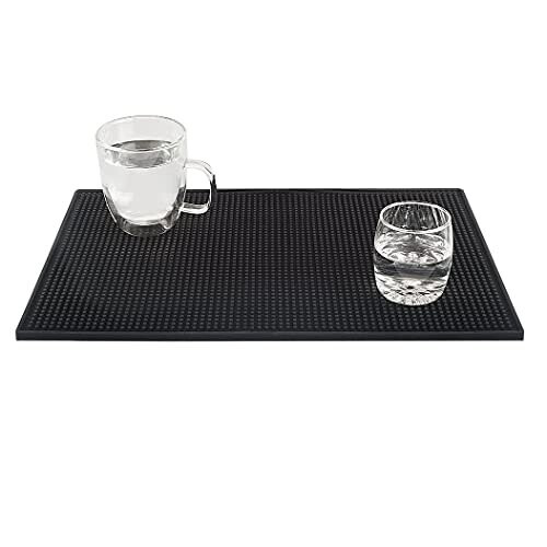 Tebery Black Mat 18" x 12" Rubber Bar Service Spill Mat ( 2 Pack ) 2