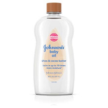 Johnsons Baby Oil, Mineral Oil Enriched with Shea & Cocoa Butter to Prevent Moisture Loss, Hypoallergenic, 20
