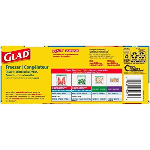 Glad Frysförvaring Zipper Quart, 40 Pack 1