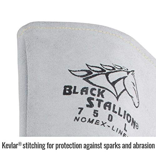 Γάντια συγκόλλησης Black Stallion 750 από δέρμα ελάφου, Μεγάλο, Λευκό 2