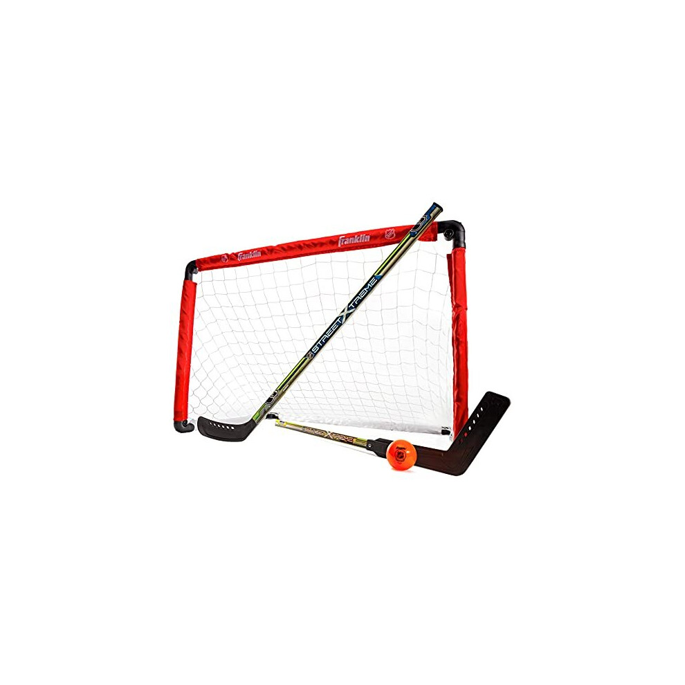 Franklin Sports 36" NHL Hockey Goal with 2 Sticks - Youth Hockey Goal and Stick Set - Official NHL Product