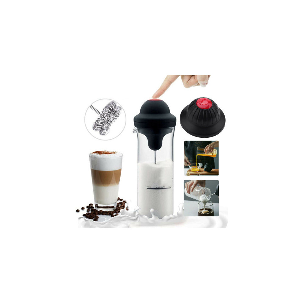 Electric Coffee Milk Frother Kitchen Automatic Whisk  Mixer Jug Cup UK