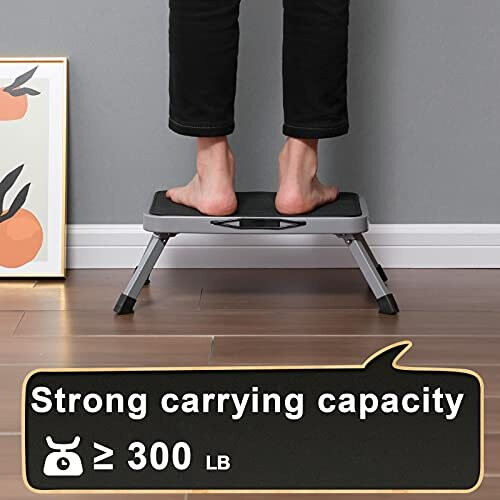 Folding Steel Step Stool - Portable One-Step Ladder with Non-Skid Plastic Platform, 330 lb Capacity, Foldable Footstool 1