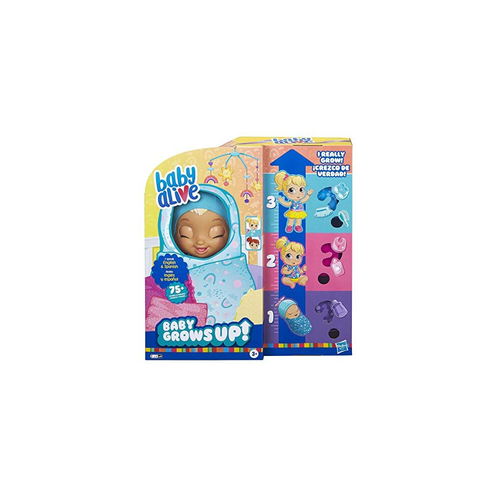 Baby Alive Baby Grows Up (Happy) - Happy Hope or Merry Meadow, Growing and Talking Baby Doll, Toy with 1 Surpr