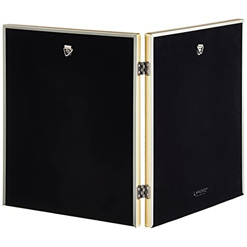 Lawrence Frames Antique Brass 8x10 Hinged Double Picture Frame - Bead Border Design 2