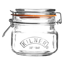 Kilner Square Clip Top Jar, Durable Glass Container with Airtight Seal for Home-canning, Preserving, and Stori
