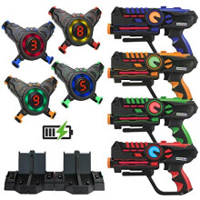 ArmoGear Laser Tag Gewehre Set mit 4 wiederaufladbaren - Arcade Spiele für Zuhause, Indoor/Outdoor Laser Tag