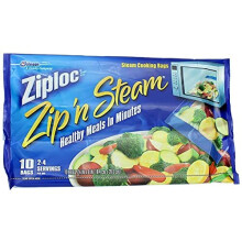 Ziploc Zip 'n Steam Matlådor för Måltidsförberedelse, Hälsosamma Rätter på Minuten, Mikrovågssäkra, 10-pack