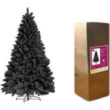 7ft/2.1m Black Bushy Imperial Pine Artificial Christmas Tree 1084 Pencil Point Tips