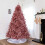 6Ft/1.8M Artificial Christmas Tree Rose Gold Shiny Tinsel Tips Bushy Look 7