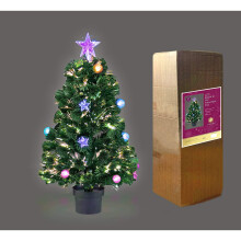 (2Ft) Baubles and Stars Fibre Optic Christmas Tree LED Pre-Lit