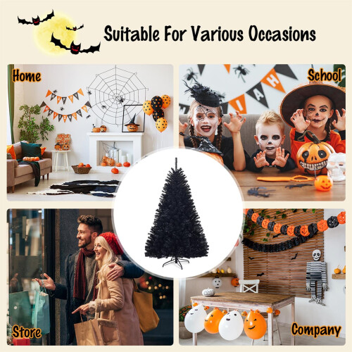 6ft/1.8m Alaskan Pine Black Artificial Christmas Tree 550 Tip 2