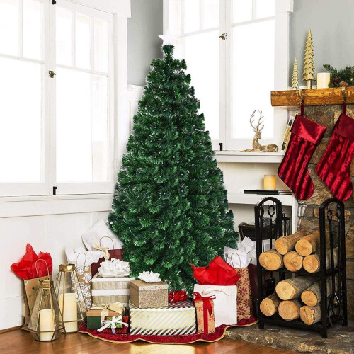 (2Ft) Multicolour 8 Modes Fibre Optic Christmas Tree LED Pre-Lit 1