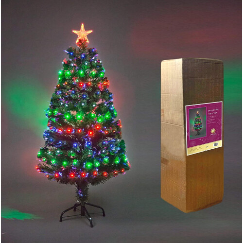 (5Ft) Multicolour 8 Modes Fibre Optic Christmas Tree LED Pre-Lit 2