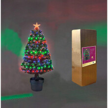 (2Ft) Multicolour 8 Modes Fibre Optic Christmas Tree LED Pre-Lit