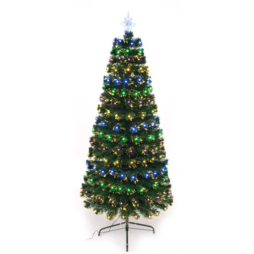 (3Ft) Multicolour 8 Modes Fibre Optic Christmas Tree LED Pre-Lit 1
