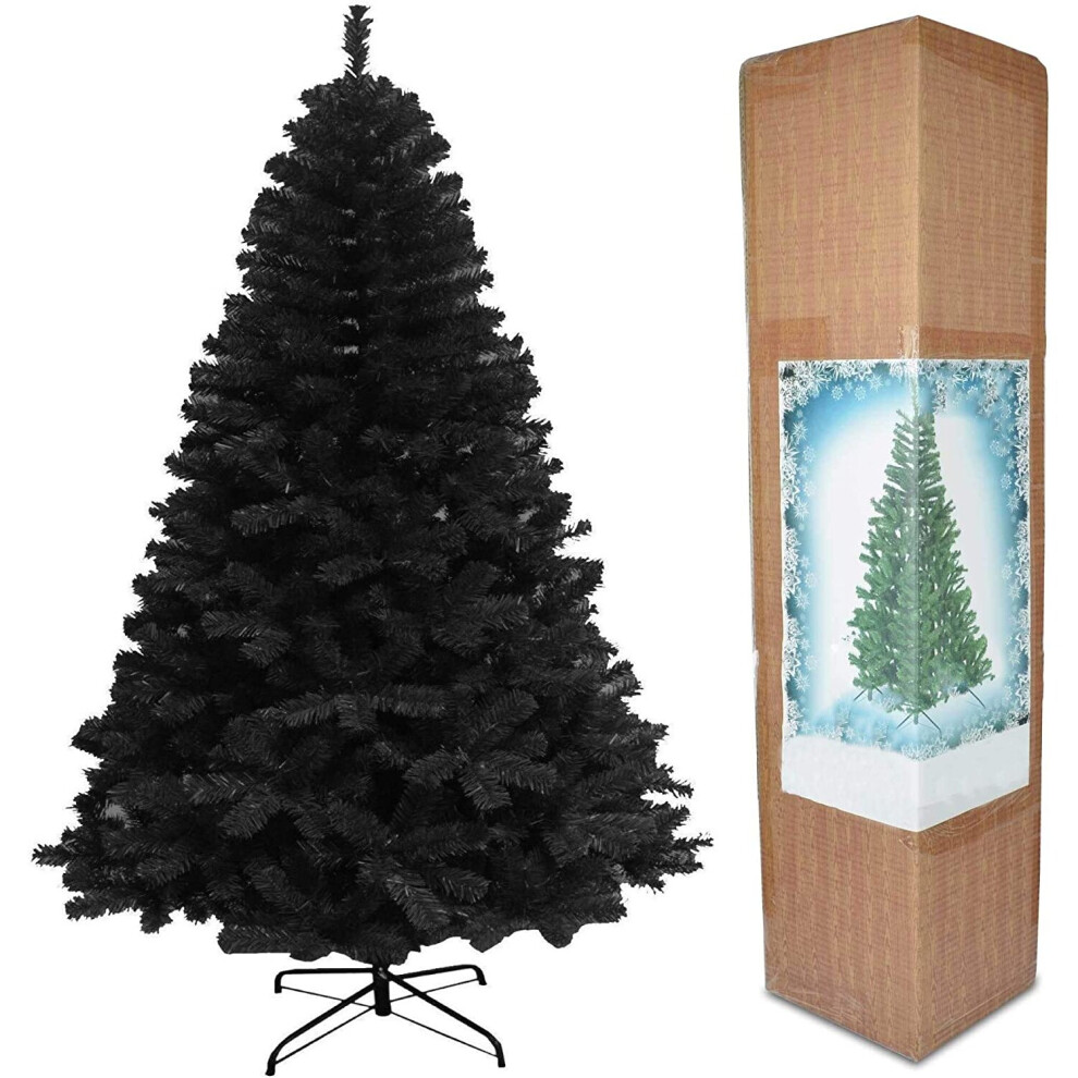 6ft/1.8m Alaskan Pine Black Artificial Christmas Tree 550 Tip