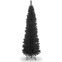 6Ft/1.8M Artificial Black Frosted Slim Christmas Pencil 430 Pointed Tips