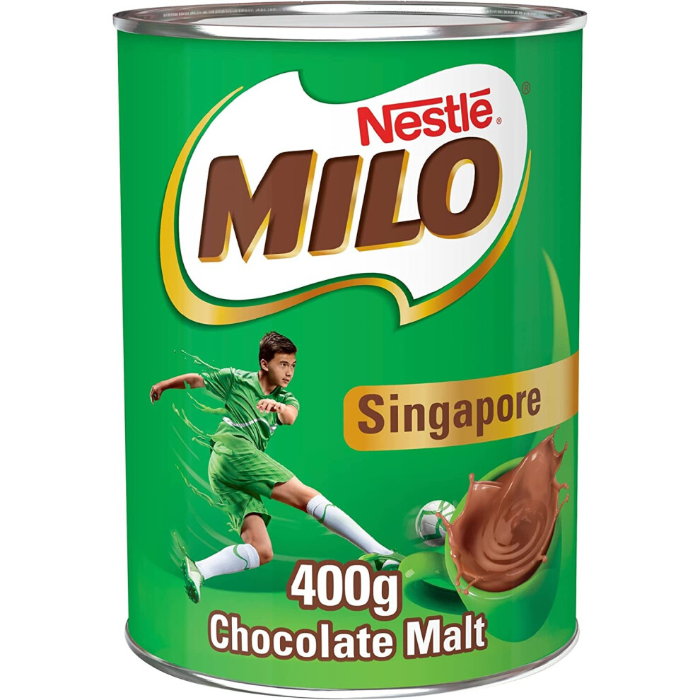 Milo Instant Malt Chocolate Powder 400G Tin (Singaporean) (Pack Of 6)