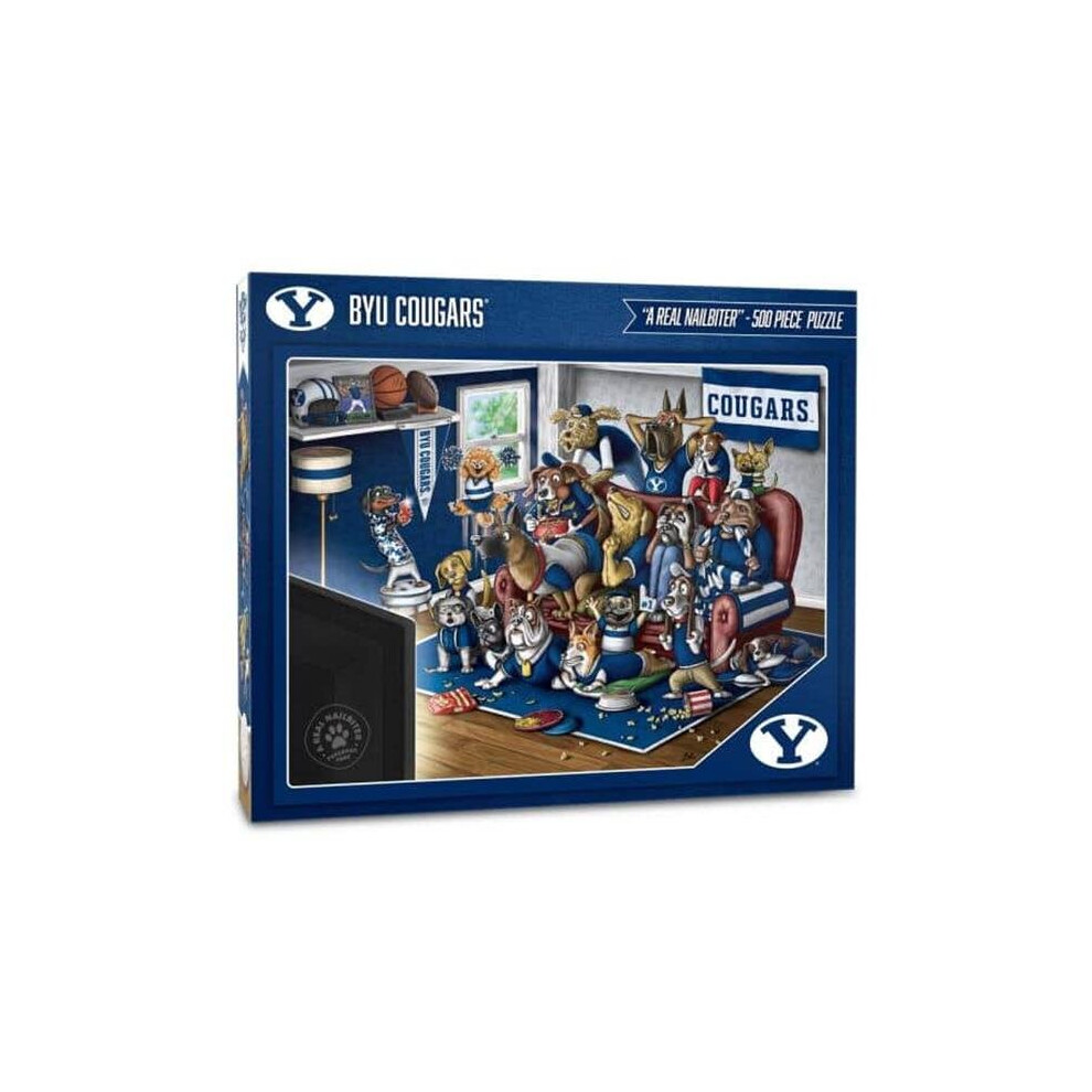 Photos - Jigsaw Puzzle / Mosaic YouTheFan 2502823 NCAA BYU Cougars Purebred Fans A Real Nailbiter Puzzle - 500 Piece