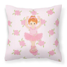 Ballerina Red Front Pose Fabric Decorative Pillow - 18 x 3 x 18 in.