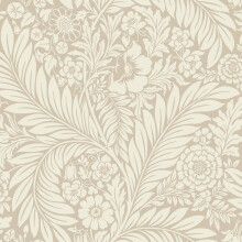 Belgravia Florence Natural Floral Leaf Wallpaper Cream Contemporary Flower