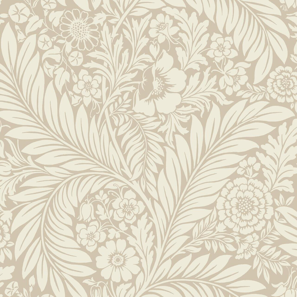 Belgravia Florence Natural Floral Leaf Wallpaper Contemporary Flower Cream