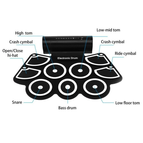 Digital Drum, Speaker 9 Pads Portable Electronic Drum Roll up Pad 2