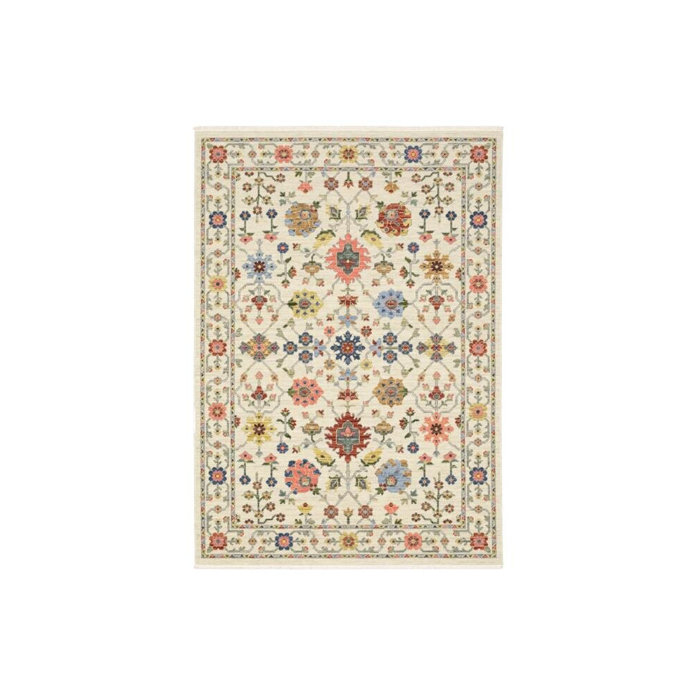 Oriental Weavers L093W1240340ST 7 ft. 10 in. x 10 ft. 10 in. Lucca 093W1 Traditional Rug, Ivory