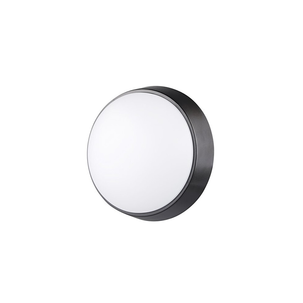 Luceco EBER10S40-01 Eco Round Bulkhead LED Lighting, Black and White Bezel, 21.5 cm, 10 Watts