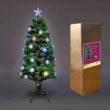 (6Ft) Snowflakes Fibre Optic Christmas Tree LED Pre-Lit