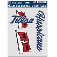 212 Main WC11782320 3.5 in. Tulsa Golden Hurricanes Fan Pack Decals, Pack of 3