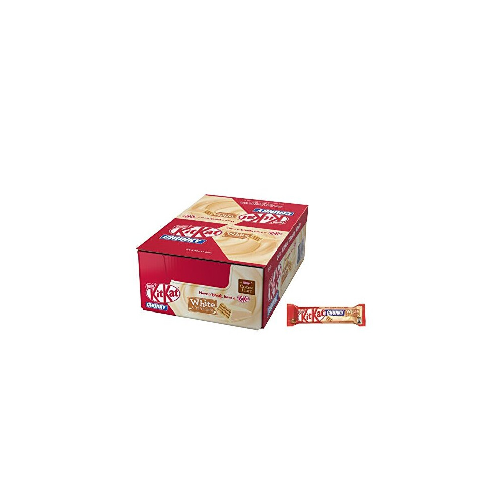 Kitkat Chunky Chocolate Bar Pack Of 24 – Crispy Wafer, Thick Chocolate, Vegetarian & Responsibly Sourced Cocoa White